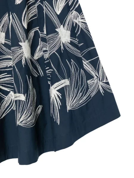 Fustă Kiton cu model floral asimetrică albastru