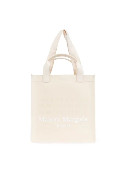 Shopperka Maison Margiela skórzana beżowa
