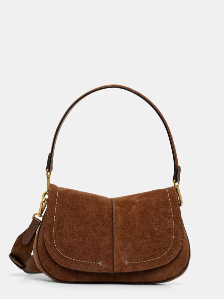 Gianni Chiarini geantă crossbody pentru femei din piele întoarsă HELENA ROUND maro
