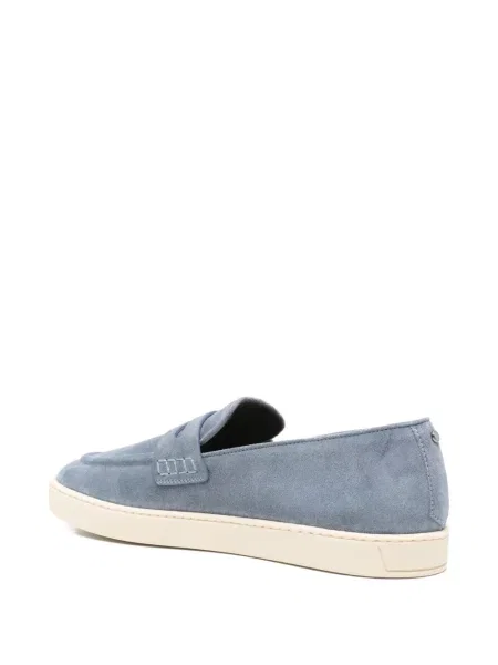 Pantofi loafer Canali cu bretele albastru