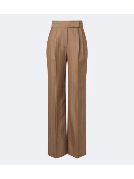 Pantaloni Etro de lână cu dungi maro