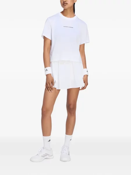 Pantaloni Adidas cu dungi alergare alb