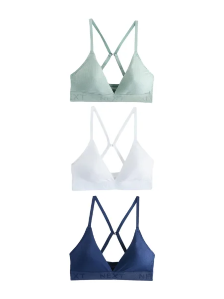 Next Sutien albastru marin / verde mentă alb