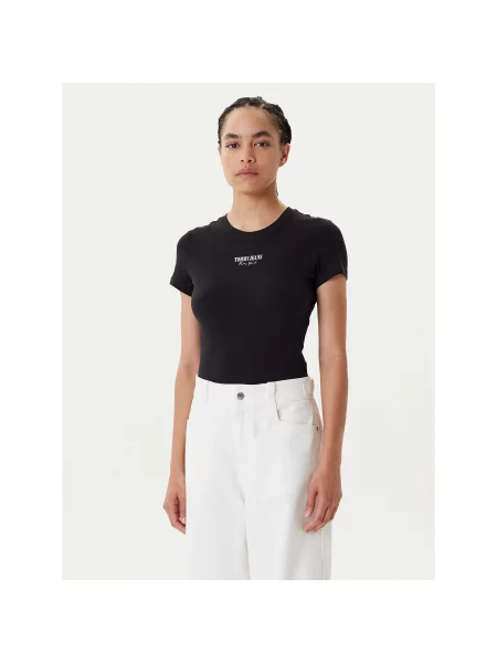 Tommy Jeans T-Shirt Essential Slim Fit μαύρο