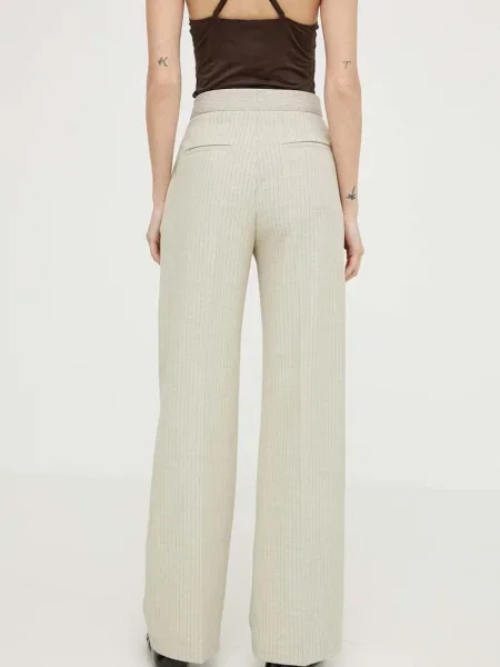 Kalhoty Lovechild jednoduché high waist béžová