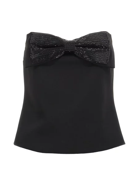 Top Self-portrait z kokardką czarny