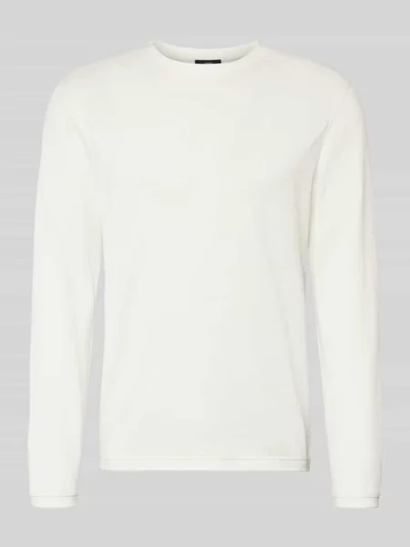 Bluzka z długim rękawem z prążkowanymi wykończeniami Model „BADI” Cinque biała