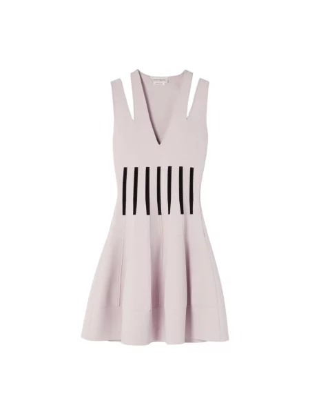 Sukienka midi Alexander Mcqueen dzwony fioletowa