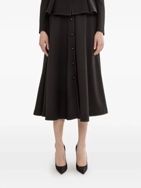 Fustă midi Nissa până la genunchi negru
