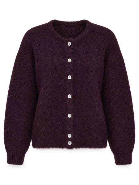 Ombre Geacă tricotată burgundy roșu