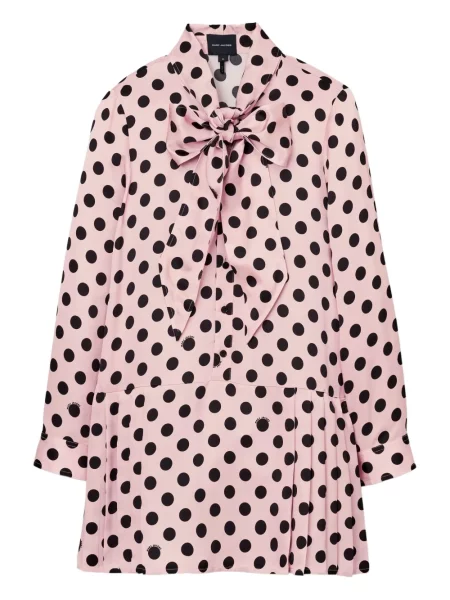 Sukienka mini Marc Jacobs w grochy plisowana garniturowa różowa