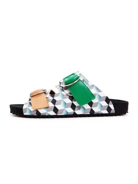 CESARE GASPARI Pantofle Mules mix barev