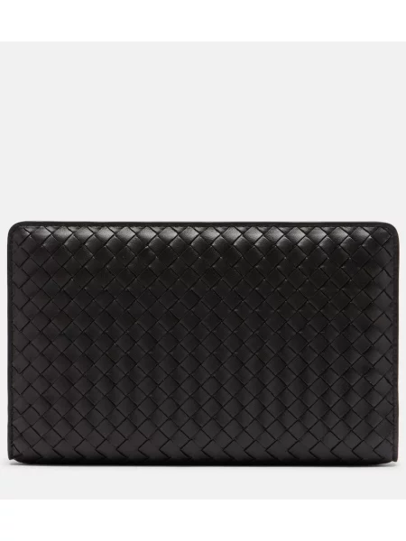 Geantă plic Bottega Veneta din piele maro