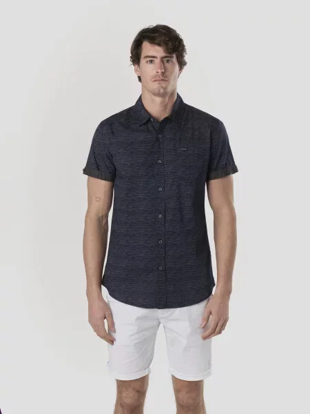 KOROSHI Cămașă albastru marin gri