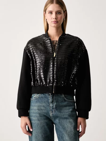 Armani Exchange geacă bomber pentru femei negru