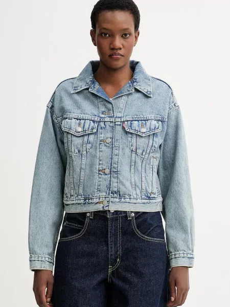 Levi's geacă jeans SHRUNKEN TRUCKER albastru