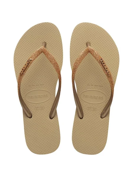 Джапанки Havaianas SLIM GLITTER II с равна подметка златисто