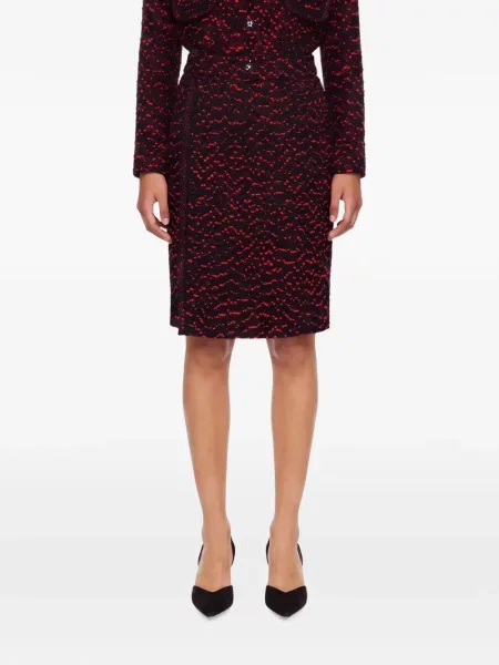 Fustă midi Elie Saab din tweed negru