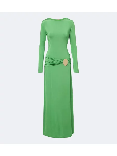 Rochie maxi Cala De La Cruz din jerseu verde