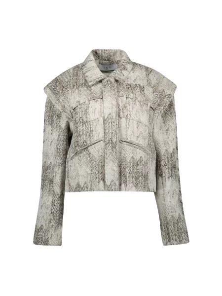 IRO Kurtki Kobieta Szary S Żakardowy Wiosenno-Letni Kamizelka beżowy