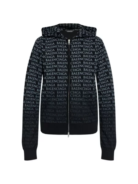 Hanorac cu glugă Balenciaga cu imagine negru