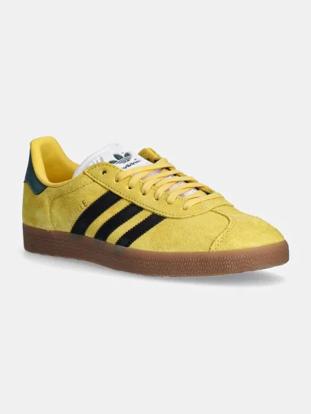 Велурени маратонки adidas Originals Gazelle жълто