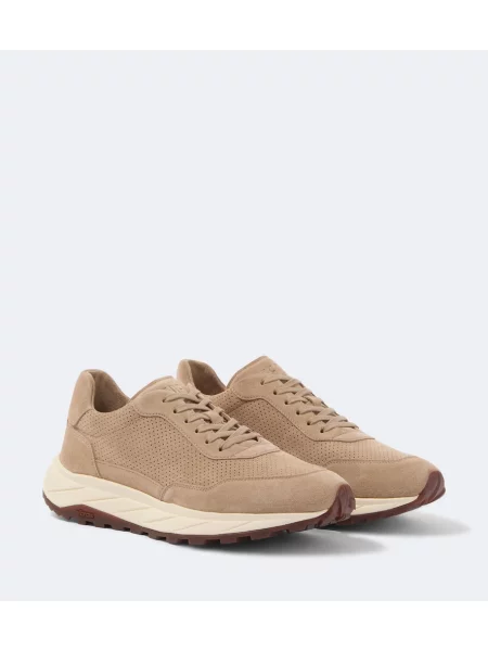 Sneakerși Fedeli din piele de căprioară bej