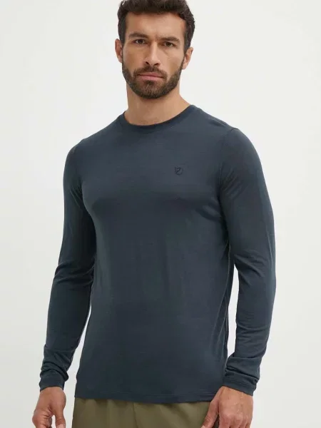 Fjallraven longsleeve sportowy Abisko Wool granatowa