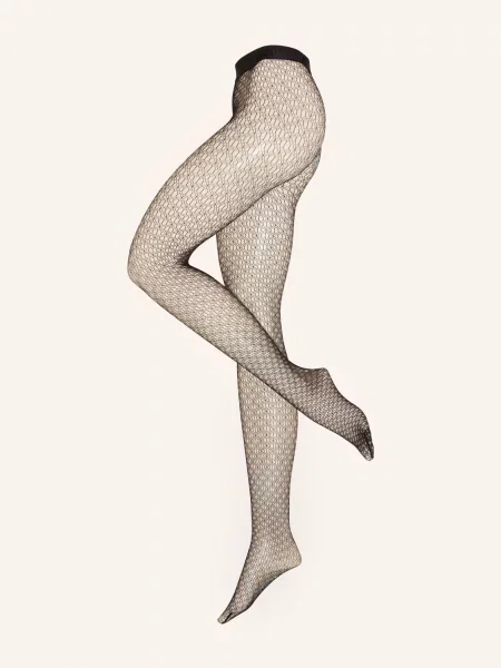 Wolford Punčocháče Fine Net black černé