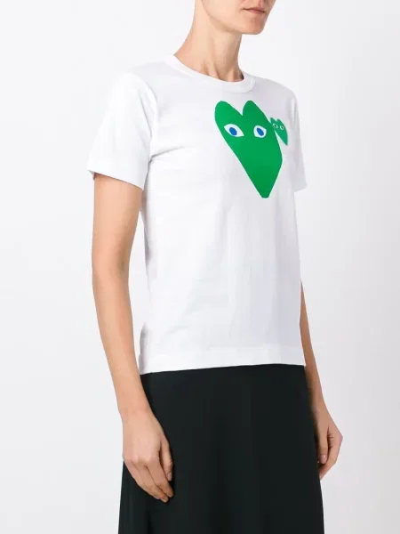 Tričko Comme Des Garçons Play s potiskem bílé
