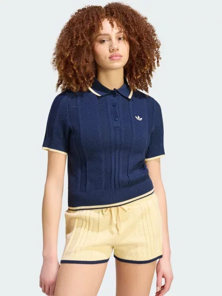 ADIDAS ORIGINALS Sveter Cali piesková / tmavomodrá