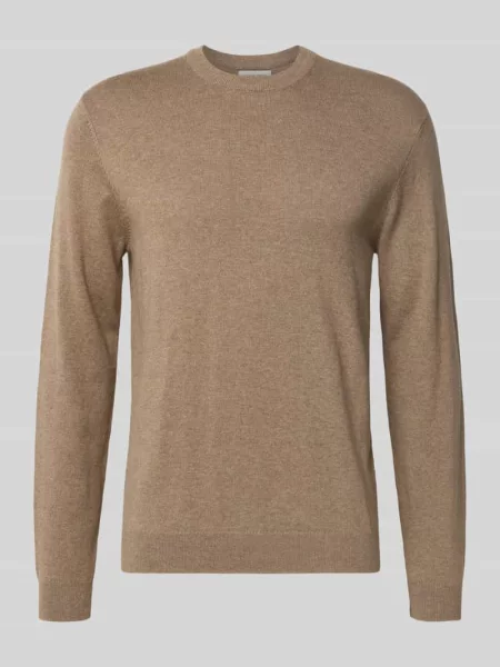 Sweter o kroju regular fit z dzianiny z domieszką kaszmiru model ‘Halfdan’ Casual Friday beżowy