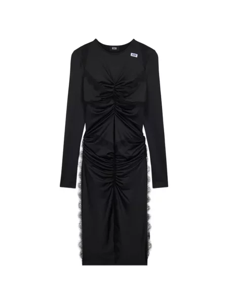 Rochie midi Gcds cu volane din dantelă negru