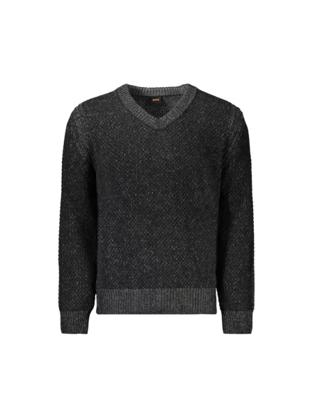 Sweter Boss wełniany szary
