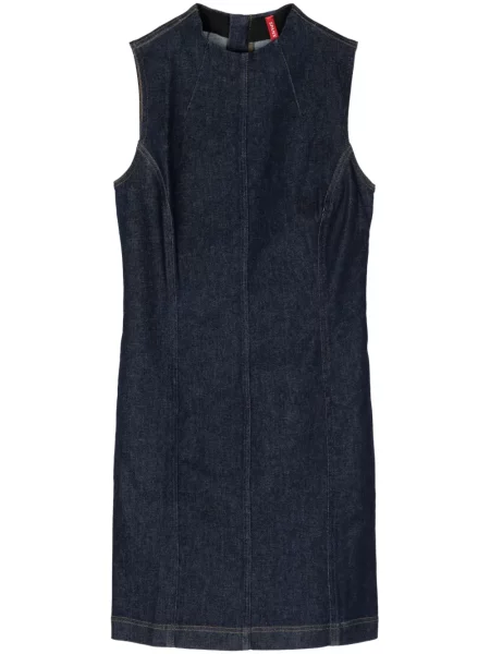 Mała sukienka jeansowa Spanx bez rękawów garniturowa niebieska