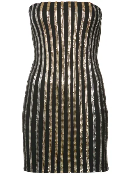 Rochie Balmain cu dungi de costum negru