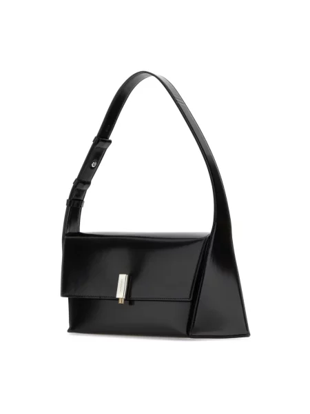 Torebka Ferragamo skórzana w geometryczne wzory czarna