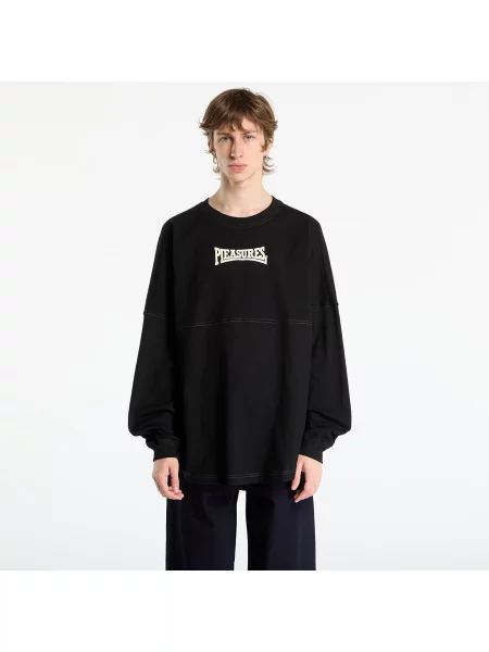 Tricou PLEASURES Bulldog Heavyweight Long Sleeve Black XXL negru
