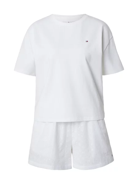 Tommy Hilfiger Underwear Kratke hlače za spanje mornarska / češnjevo rdeča bela