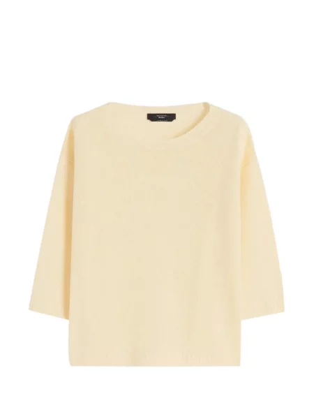 Pulover Weekend Max Mara de in cu mâneci trei sferturi galben