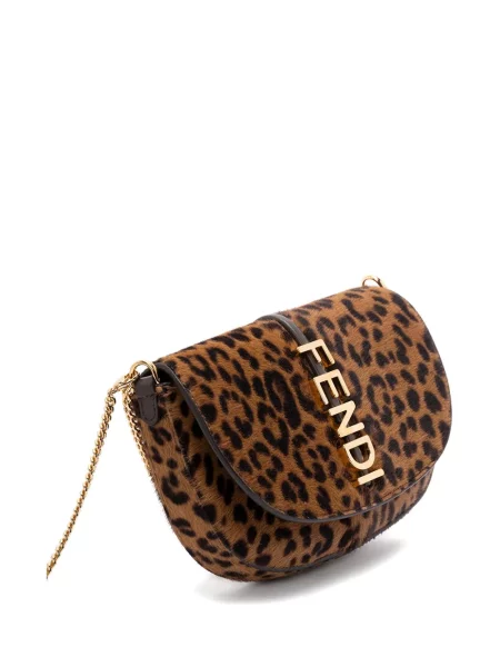 Colier Fendi cu model leopard maro