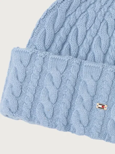 Tommy Hilfiger czapka beanie z wełną niebieska