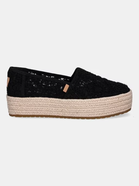 Еспадрилі Toms CROCHET LACE на платформі чорний