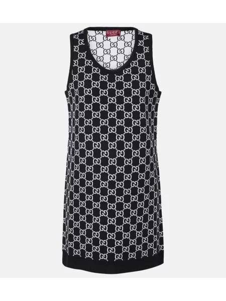 Volnena obleka Gucci črna