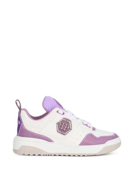 Sneakerși Philipp Plein cu șireturi din dantelă alb
