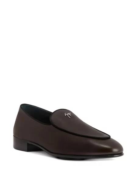 Bőr loafer Giuseppe Zanotti autogrammal barna