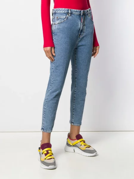 Слаб подрязан дънки skinny fit Dsquared2 синьо