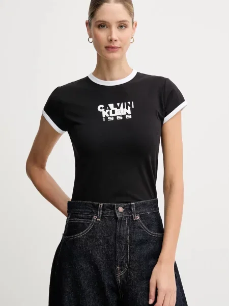 Kratka majica Calvin Klein Jeans črna