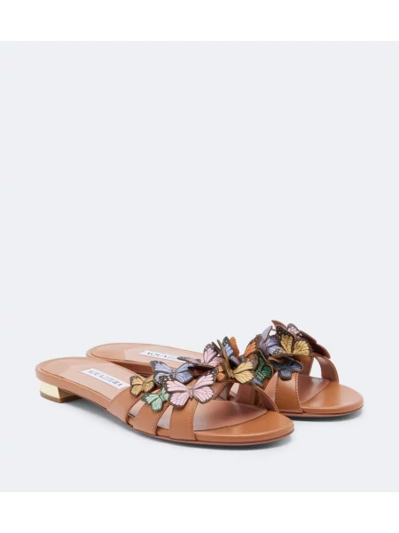 Sandale Aquazzura din piele maro