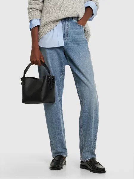 Δερμάτινη τσαντα bucket Christian Louboutin μαύρο